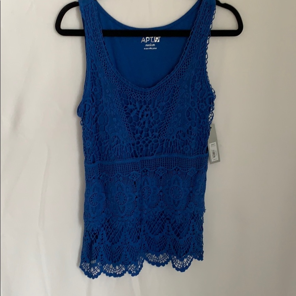 Apt. 9 Royal Blue Crochet Lace Tank Top - Picture 9 of 11